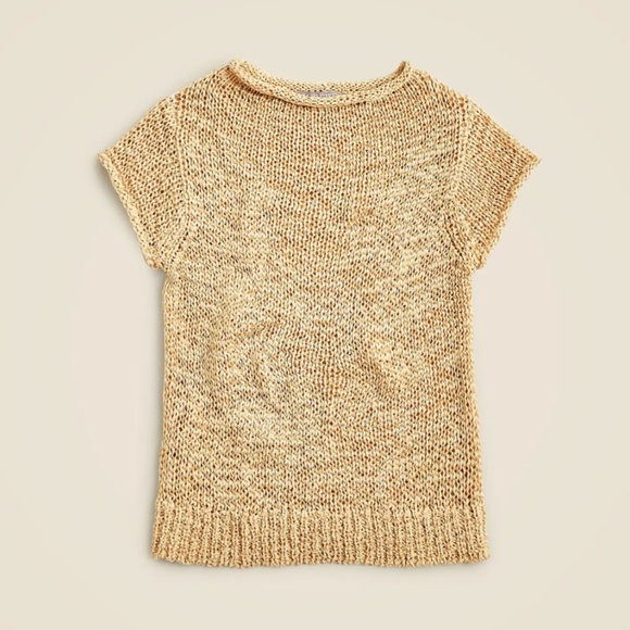 New JCREW Size M Montauk Textured Sweater Tee in Sunkissed Khaki $89 BZ511 - Picture 1 of 4